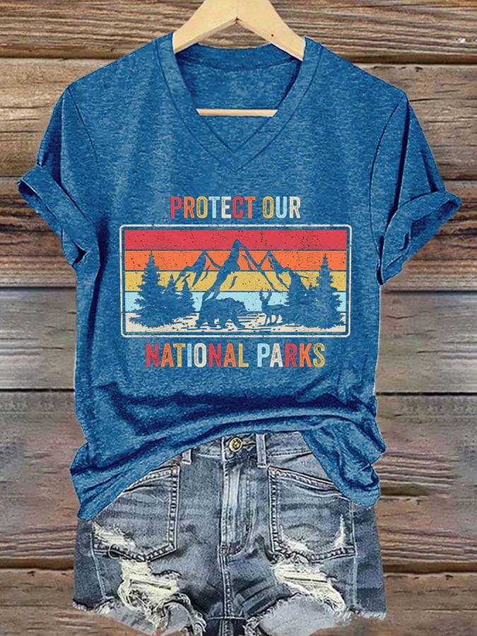 Women's Retro Protect Our National Parks Print T-Shirt