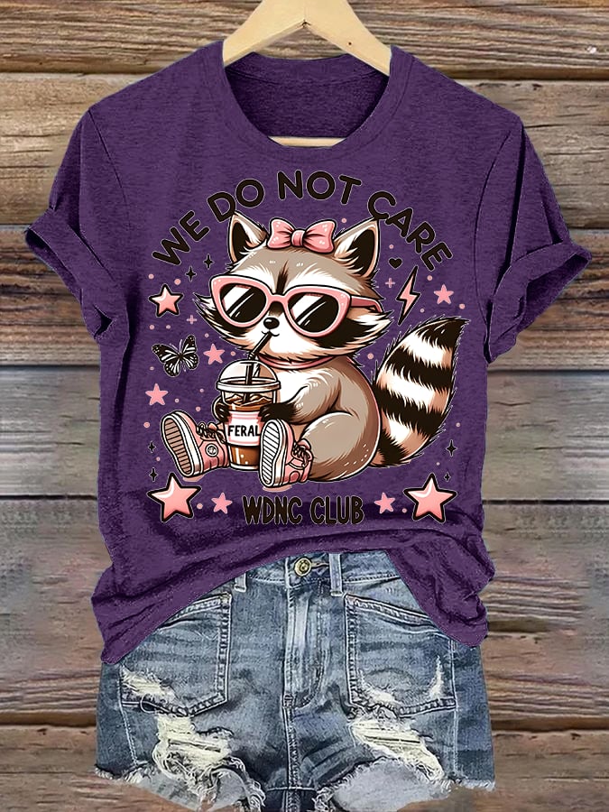 Women's Cute little raccoon for Women's WDNC Menopause & Perimenopause Printed T-shirt