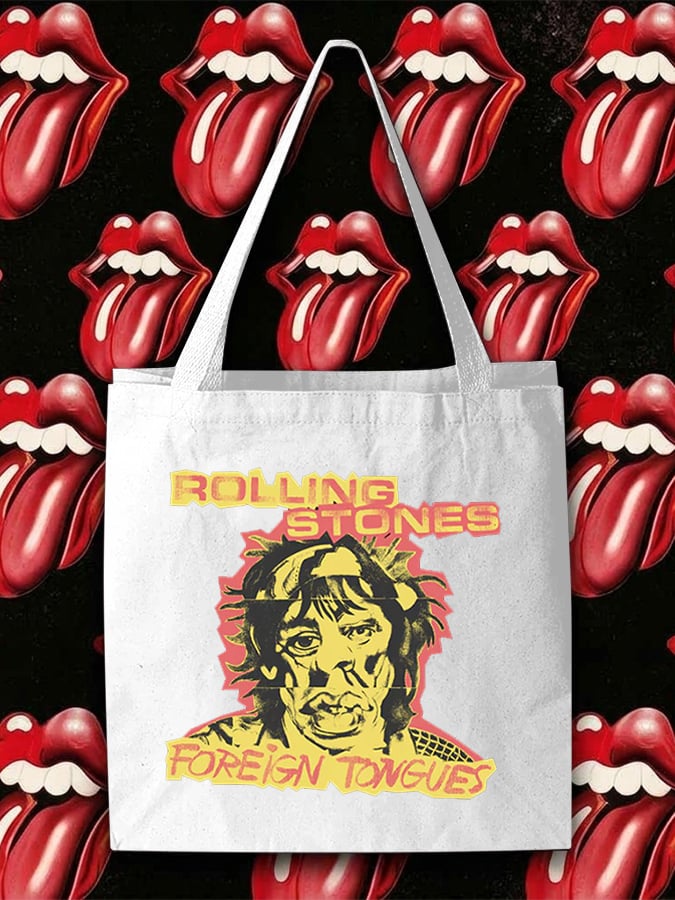 Retro Foreign Tongues Print Bag
