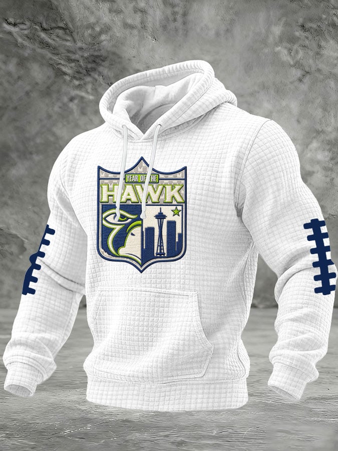 Men's Football Print Hooded Sweatshirt