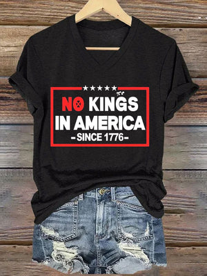 🔥Buy 3 Get 15% Off🔥Women's No Kings In America Printed Casual T-Shirt
