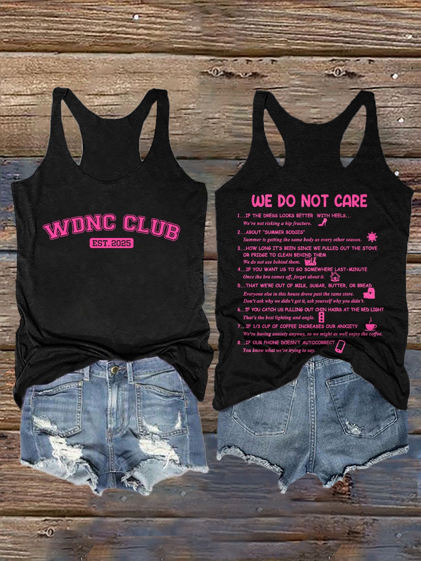 Retro Funny WDNC Menopause Perimenopause Print Tank Top