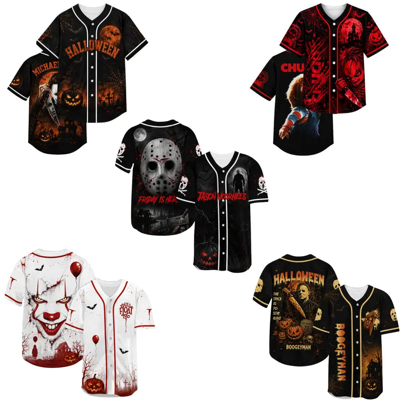 Unisex Halloween Horror Baseball Jersey