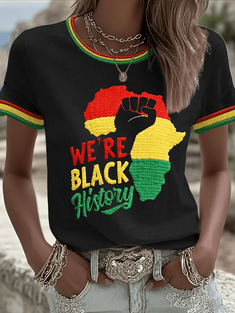 Retro Juneteeth Black History Pride Print T-Shirt