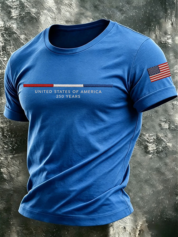 Men's The United States of America Printed Casual T-shirt