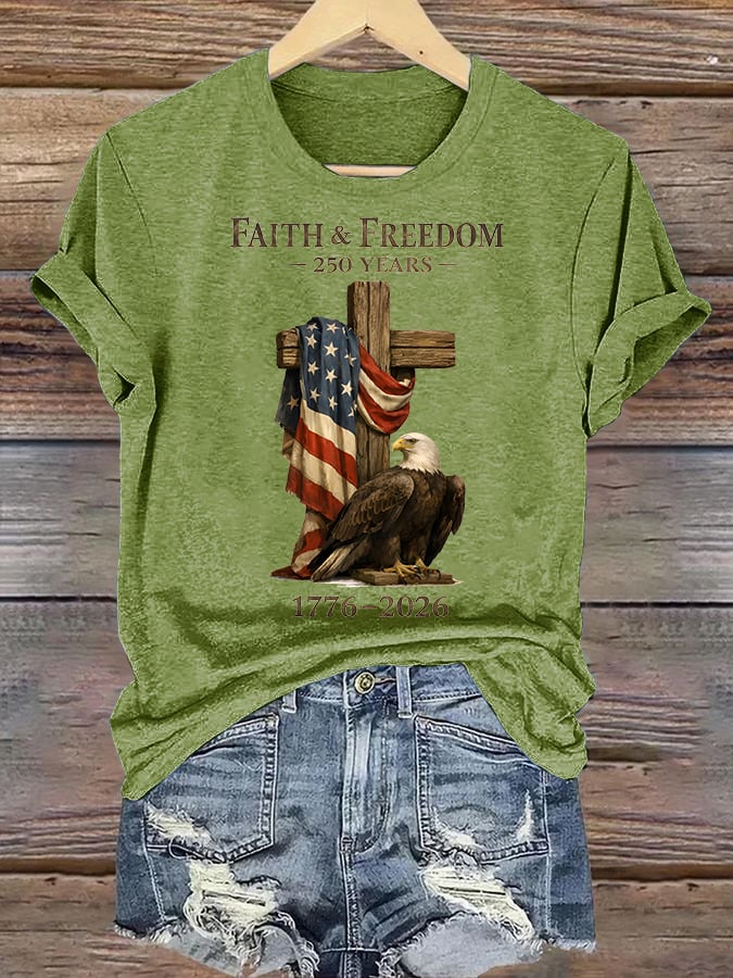Women's Faith and Freedom 250 Years Print T-Shirt