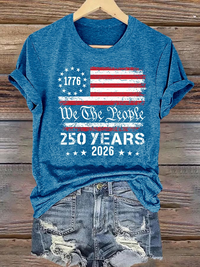 Women's 250 YEARS Print Round-Neck T-Shirt