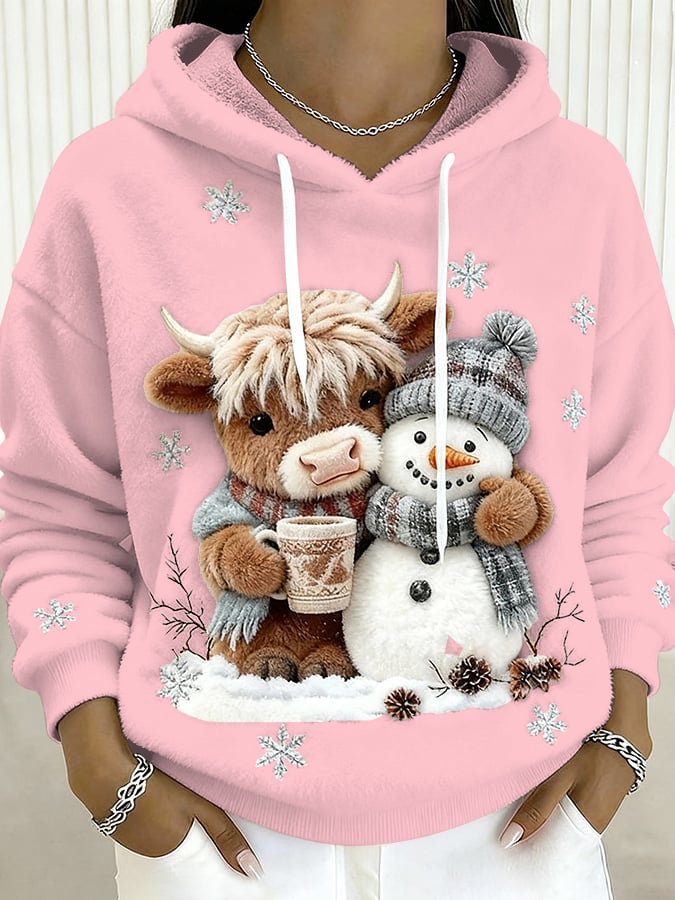 Women's Animal Highland Cow Print Sweatshirt