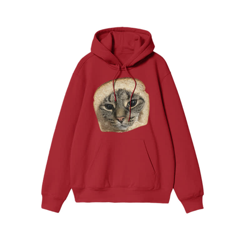 Unisex Toast Cat Print Hoodie