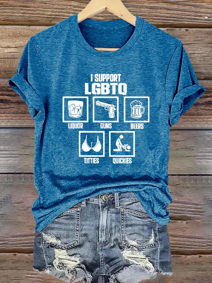 Women's I SUPPORT LGBTQ Printed T-Shirt
