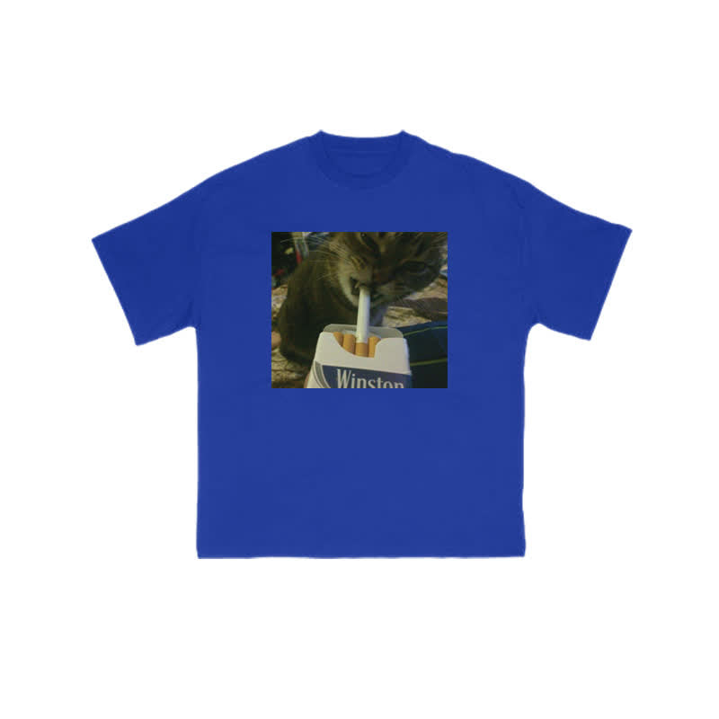 Unisex "Do You Want One?" Fun Cat Pattern Print T-shirt