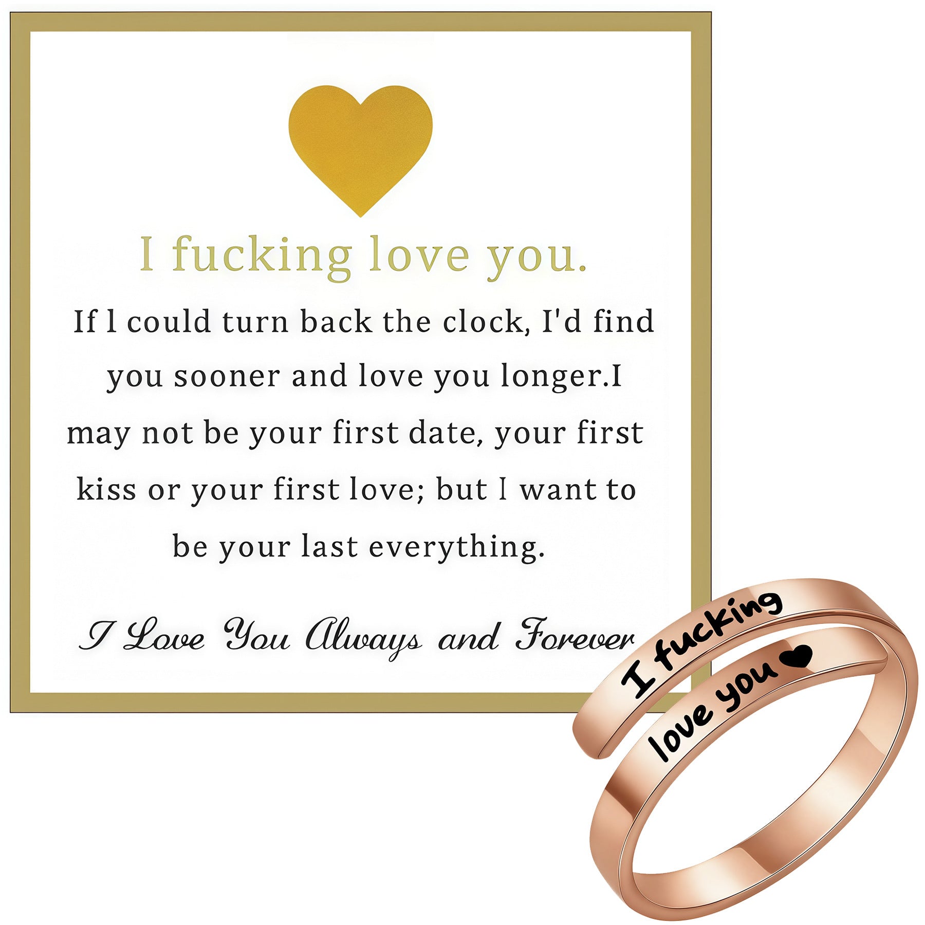 Valentine's Day Gift 🌹 "I fucking love you ❤️" Stress Relief Ring