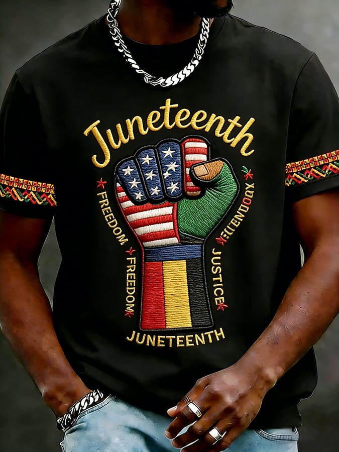 Men's Black Juneteenth Short-Sleeve T-Shirt