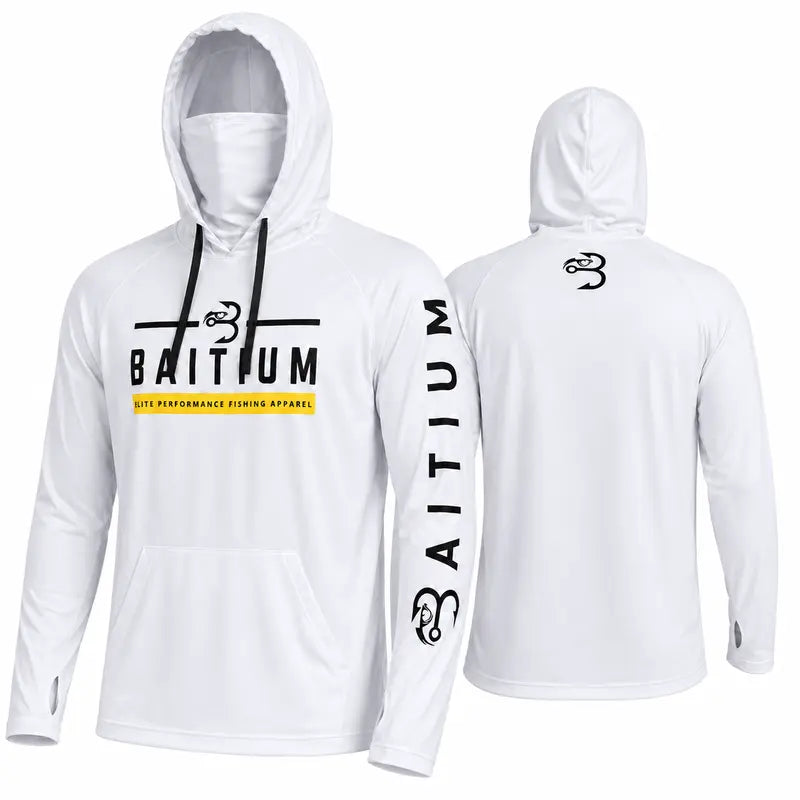 Unisex Fishing and Construction Shirts - Hooded UPF 50 Long Sleeve with Gaiter