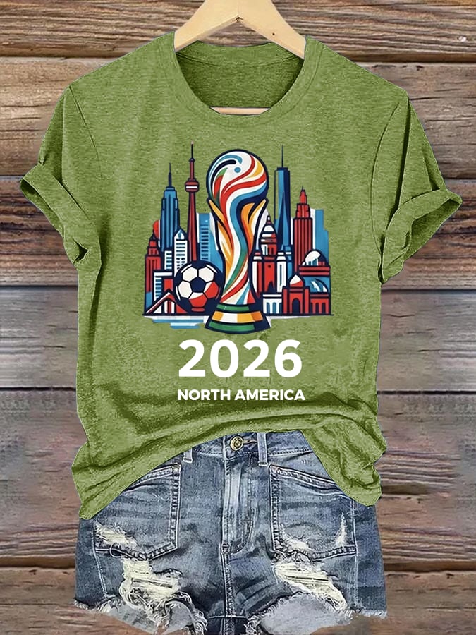 Women's North America WC 2026 Soccer printed T-shirt