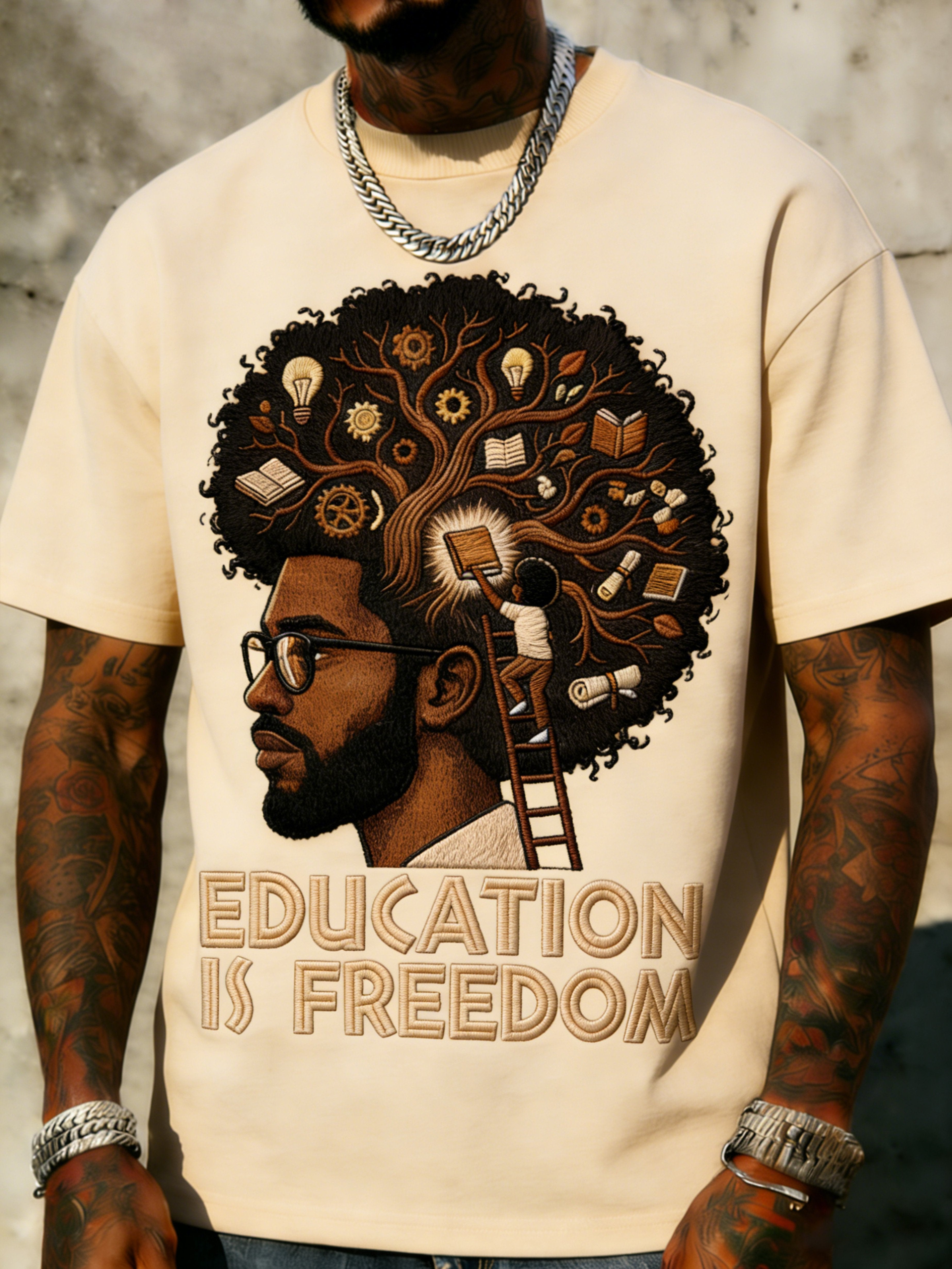 African American men's culturally confident crewneck top