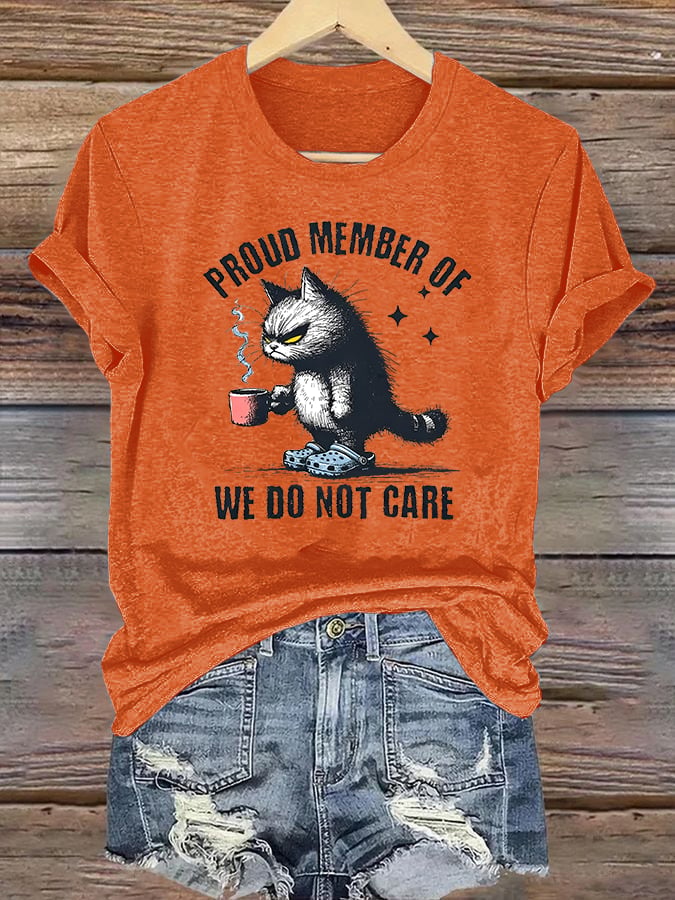 Women's Retro Funny Proud Member Of Club We Do Not Care Menopause Perimenopause Print T-Shirt