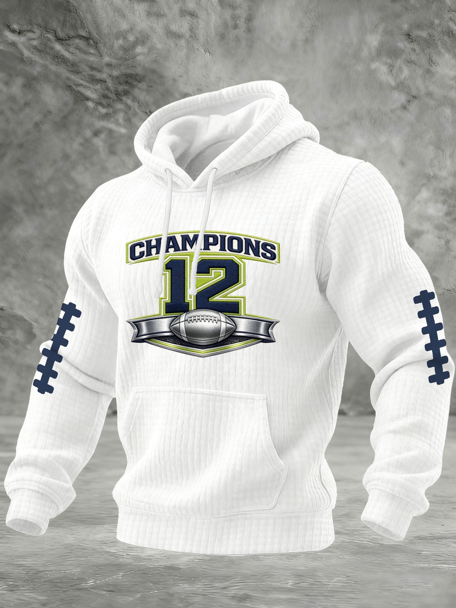 Men's Football Print Hooded Sweatshirt