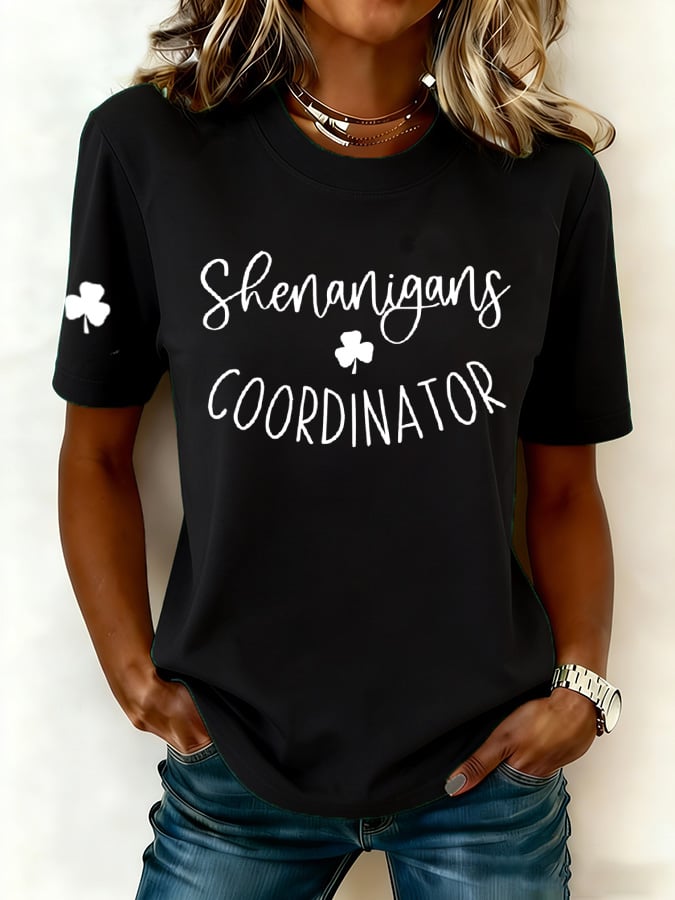 Women's Shenanigans Coordinator Printed Casual T-shirt