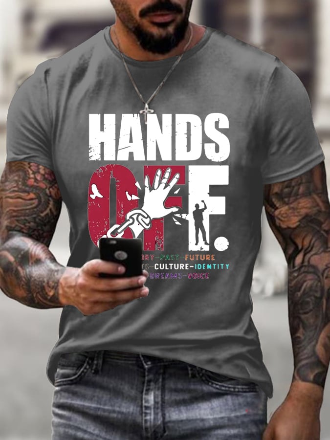 Men's Hands Off Protest Print T-Shirt