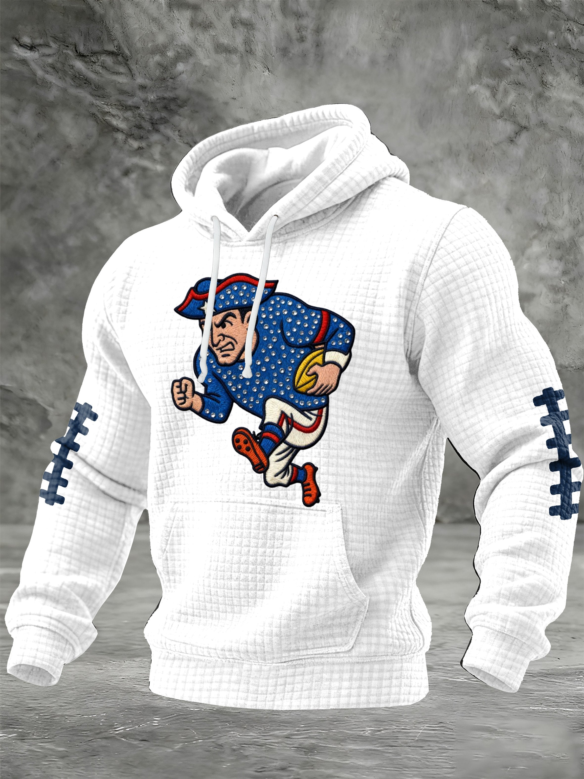 Men'S Football Printed Hooded Sweatshirt