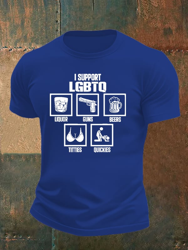Men's I SUPPORT LGBTQ Printed T-Shirt