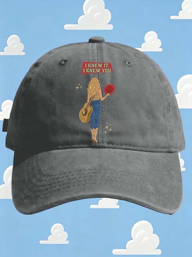 Retro I Knew It Print Baseball Cap