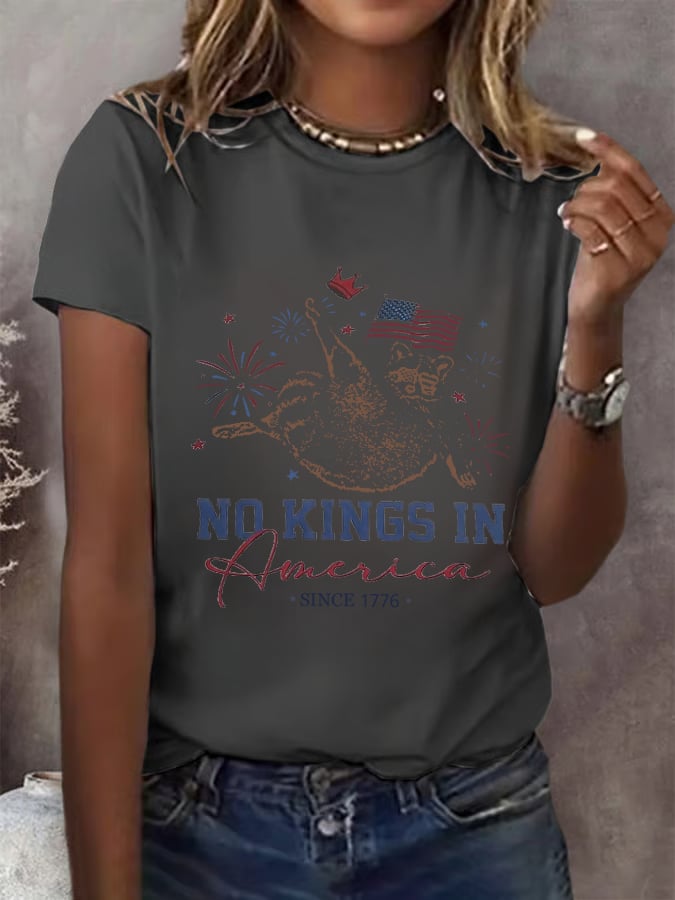 Women's No King In America Printed T-Shirt