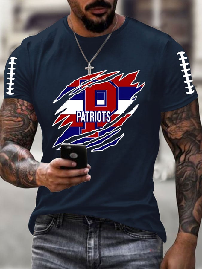 Men's Football Print Casual T-Shirt