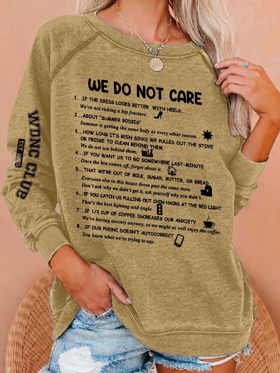 Funny WDNC Club Menopause Perimenopause Print Sweatshirt