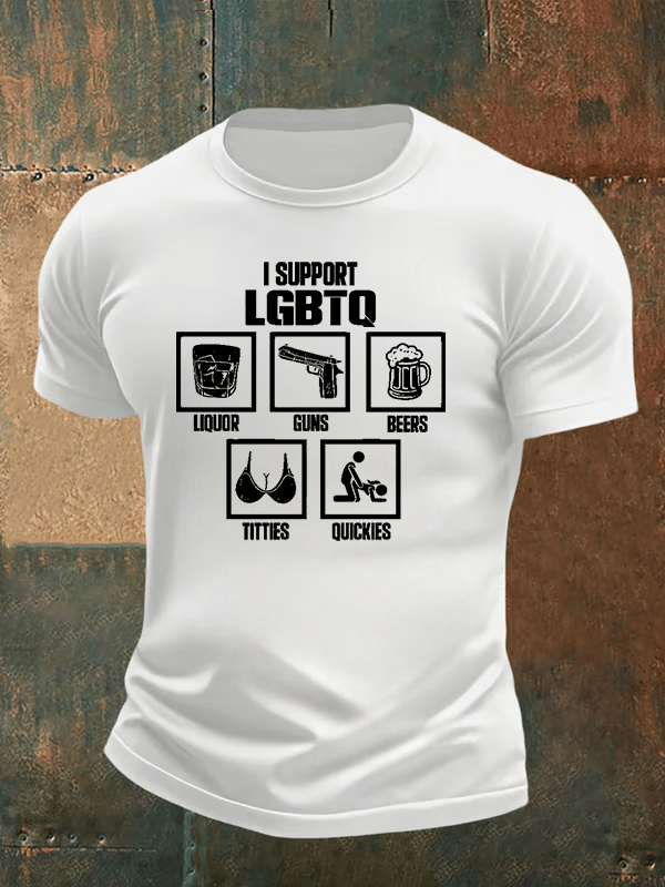Men's I SUPPORT LGBTQ Printed T-Shirt