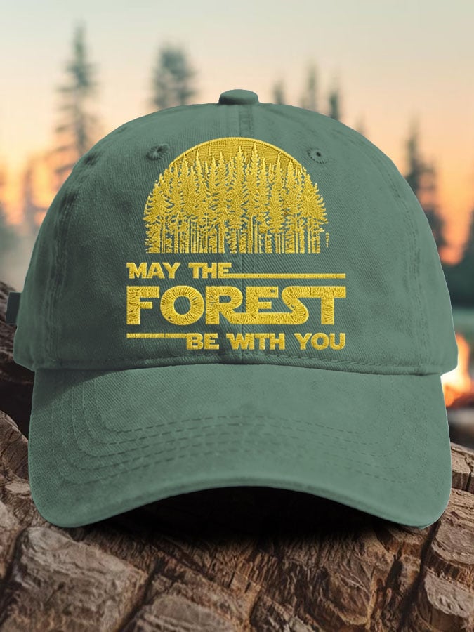 Retro May The Forest Be With You Print Baseball Cap