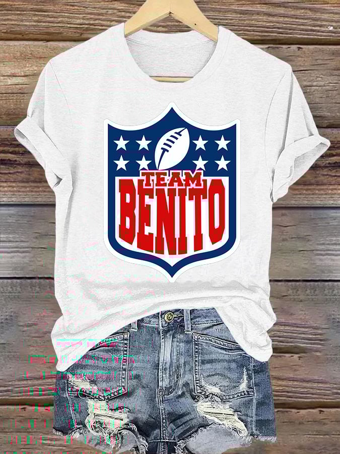 Women's Team Benito Puerto Rico Print Casual Tee