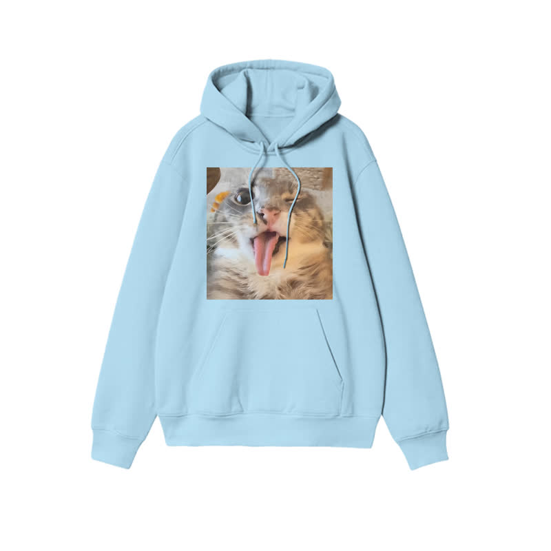 Unisex A Ghost-faced Cat That Can Take Selfies Print Hoodie