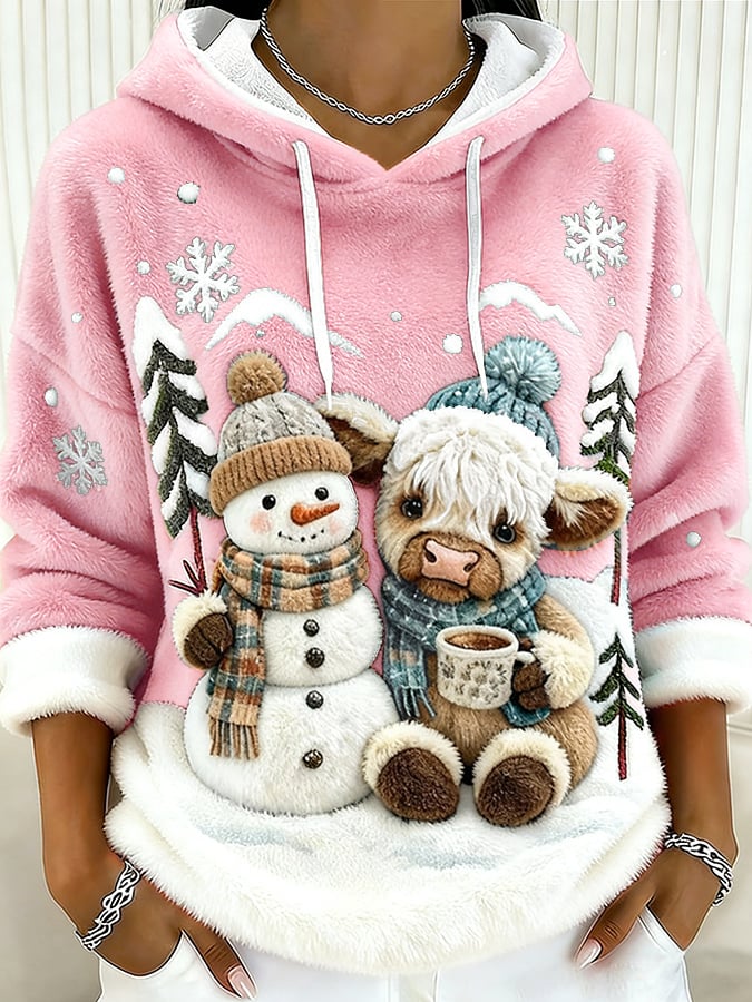 Women's Animal Highland Cow Print Sweatshirt