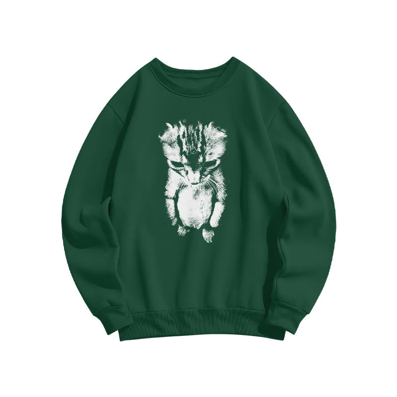 Funny Cat Meme Print Sweatshirt