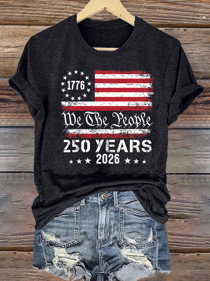 Women's 250 YEARS Print Round-Neck T-Shirt