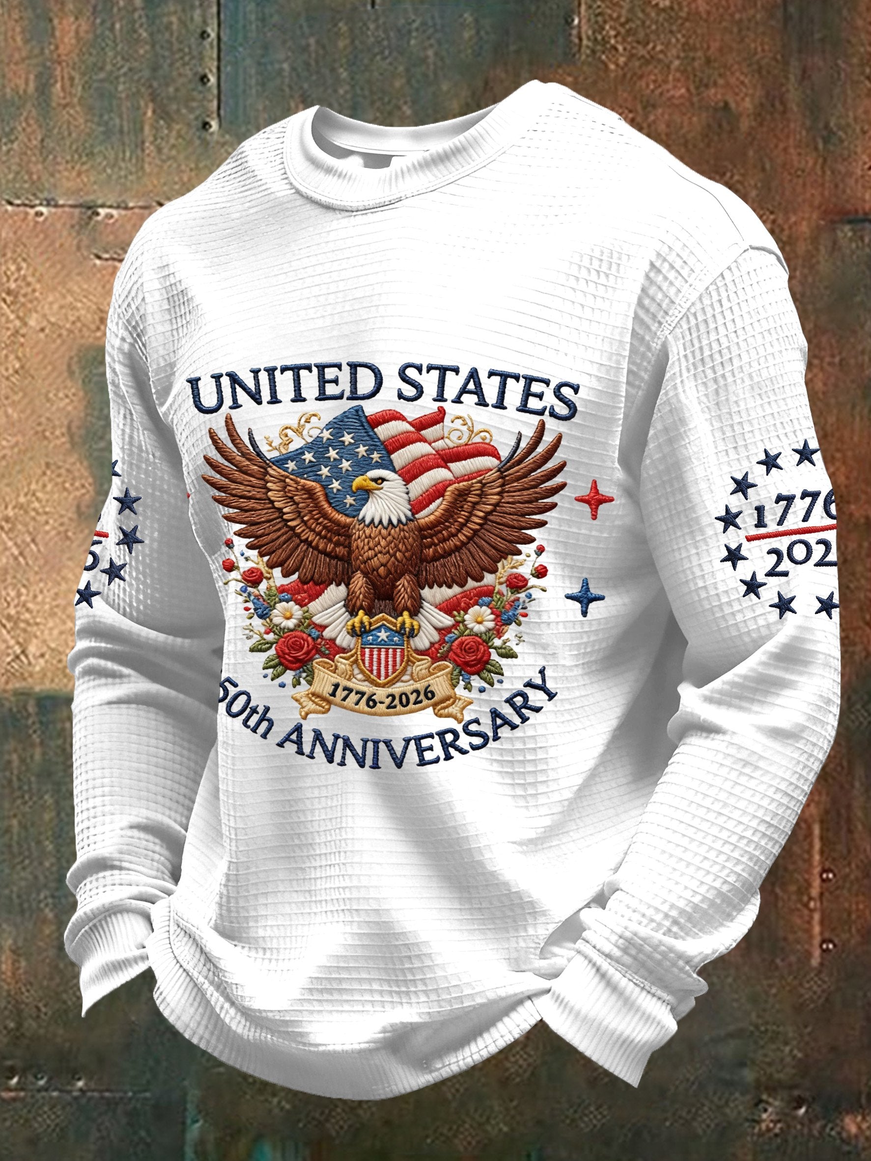 Men's Vintage American Flag Print Top