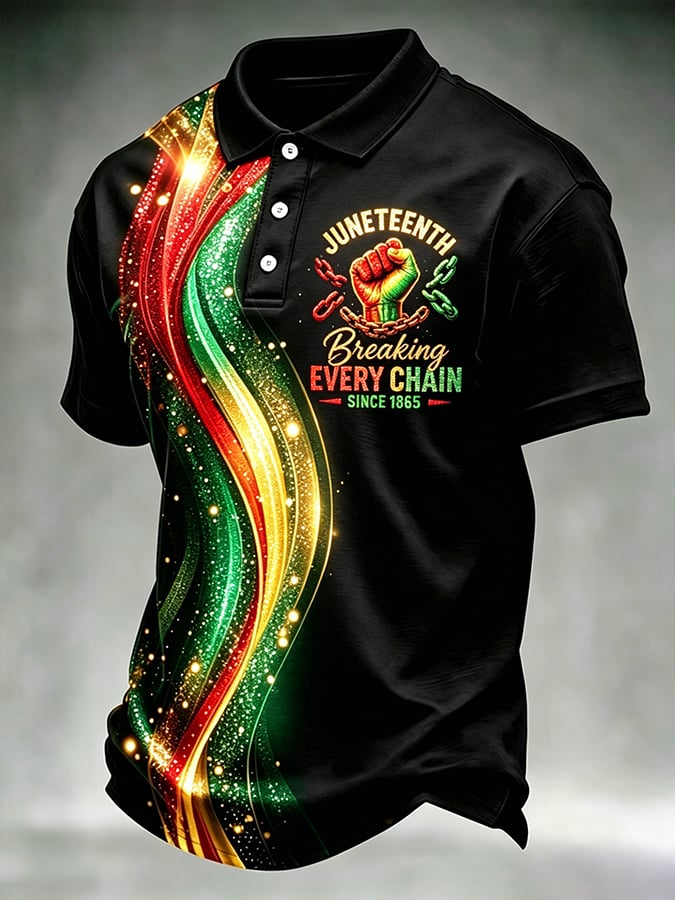 Men'S Juneteenth Celebrate Freedom Free Ish Since 1865 Printed Polo Shirt