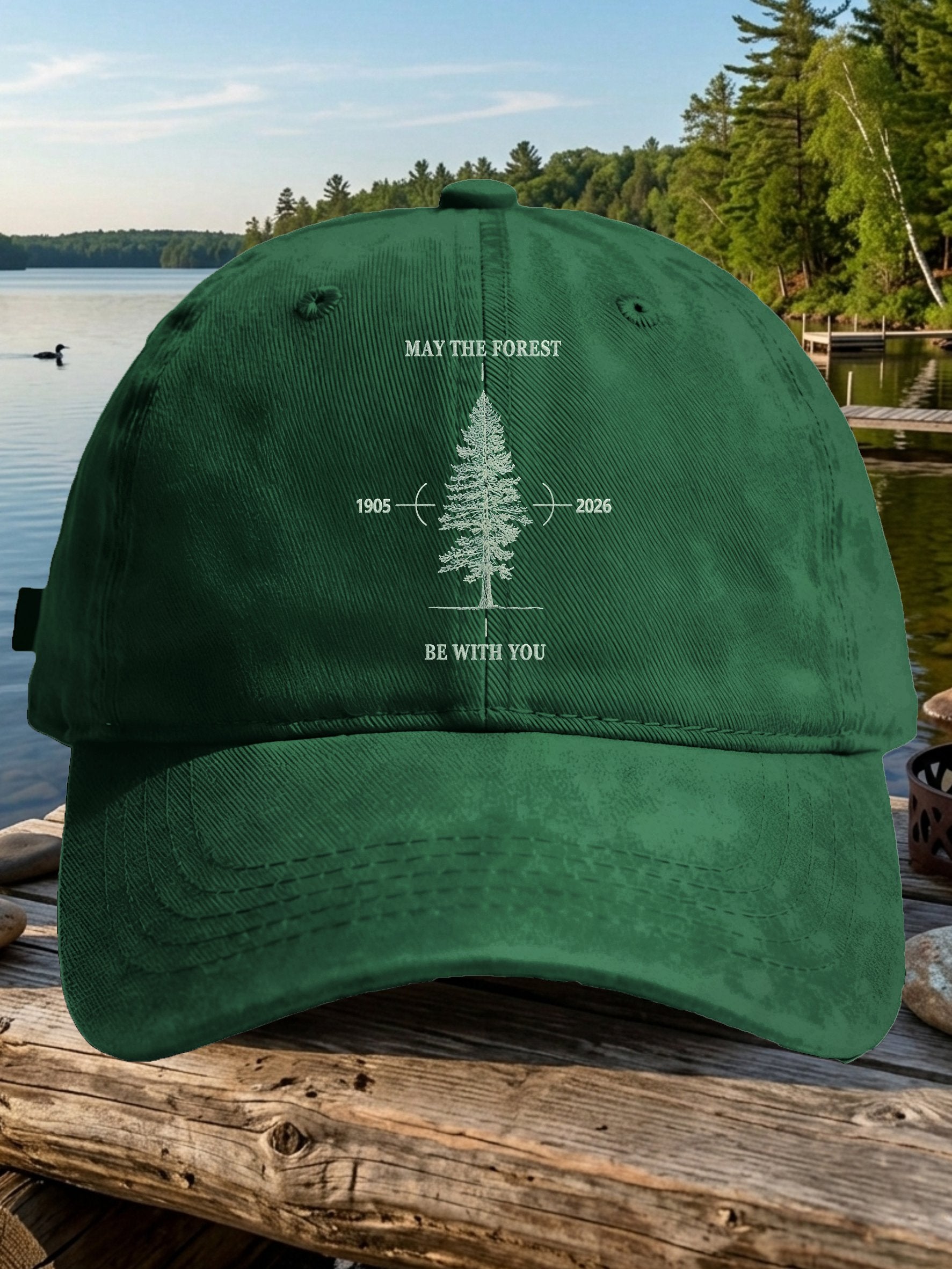 Retro May The Forest Be With You Print Baseball Cap