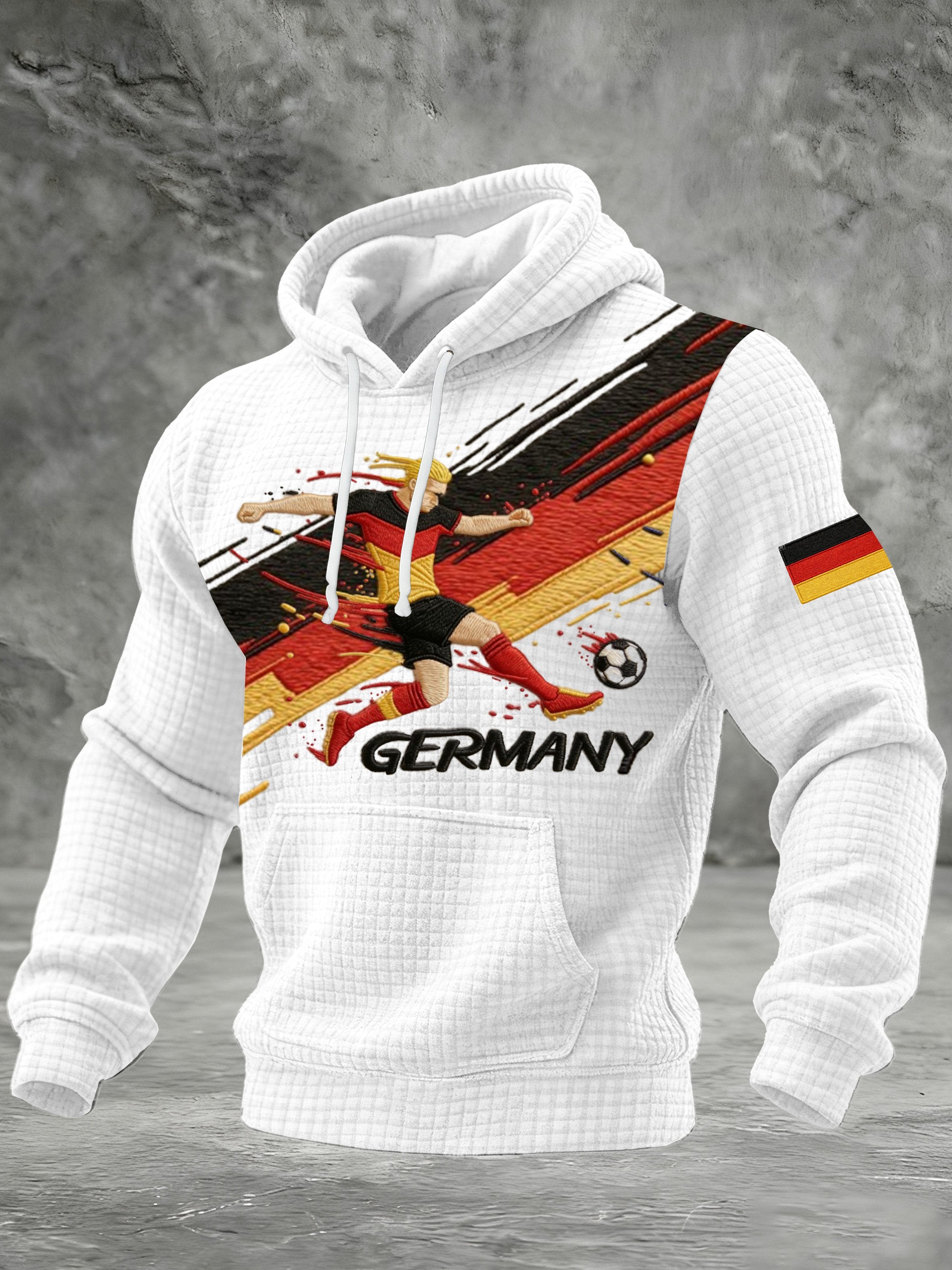 Men'S Soccer Printed Hooded Sweatshirt