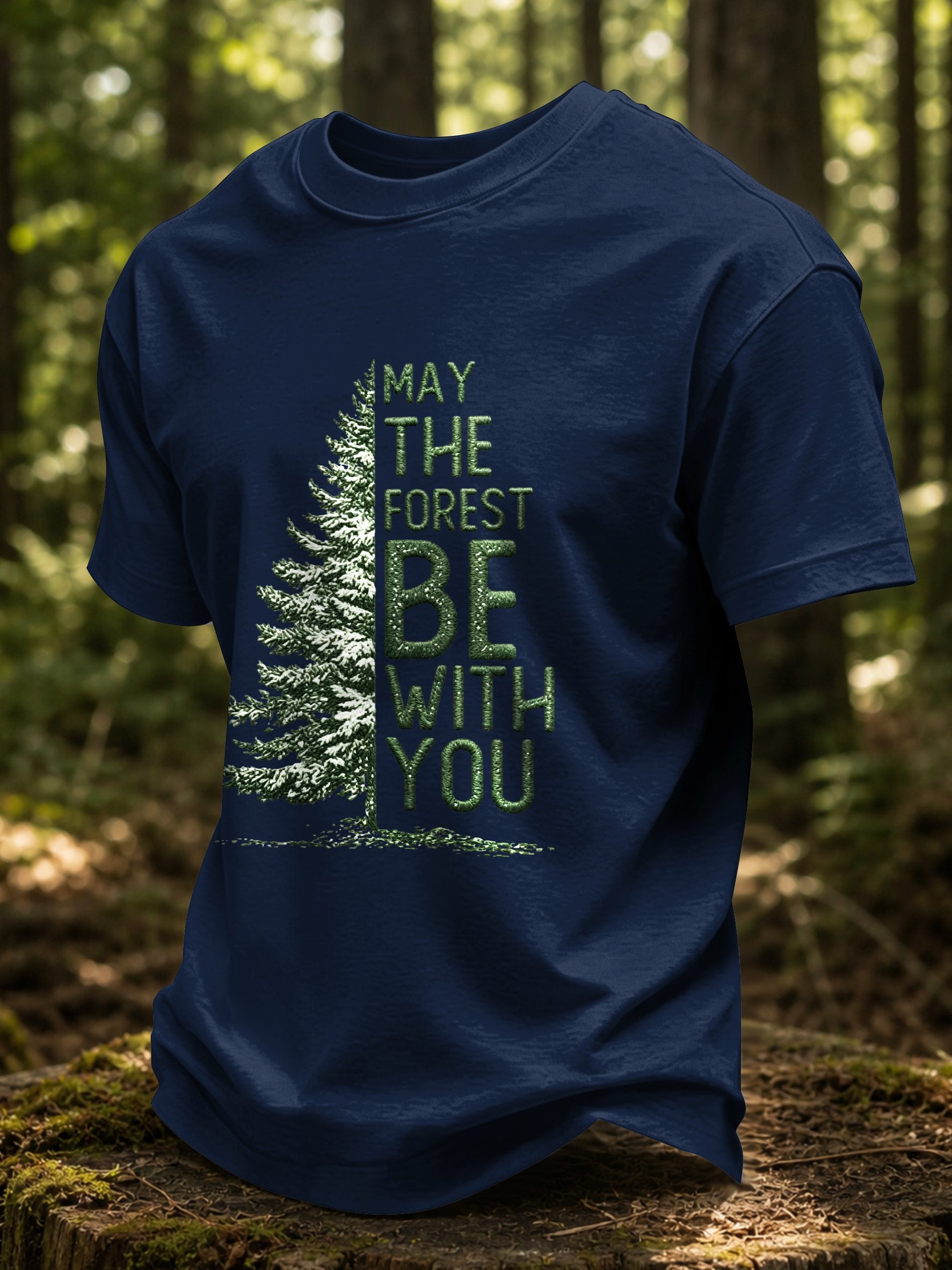 Men's May The Forest Be With You Printed Casual T-Shirt