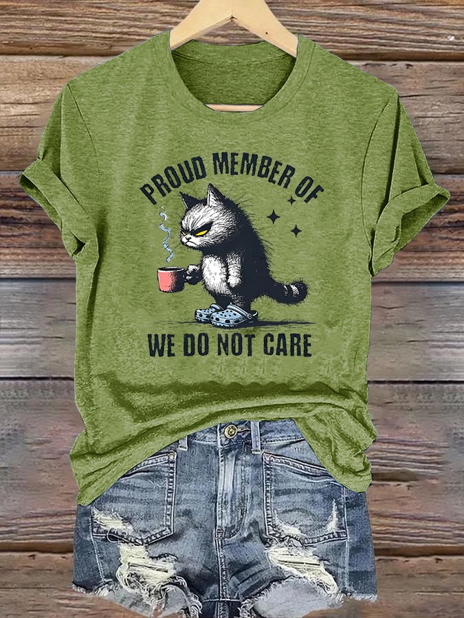 Women's Retro Funny Proud Member Of Club We Do Not Care Menopause Perimenopause Print T-Shirt