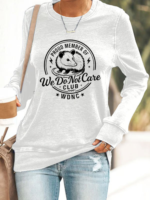 Women's Retro Funny Proud Member Of Club We Do Not Care Menopause Perimenopause Print Knitted Tops