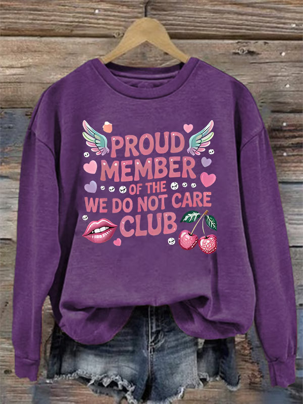 Women's Retro Funny Proud Member Of Club Menopause Perimenopause Print Sweatshirt