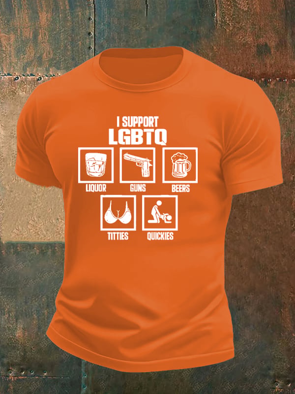 Men's I SUPPORT LGBTQ Printed T-Shirt