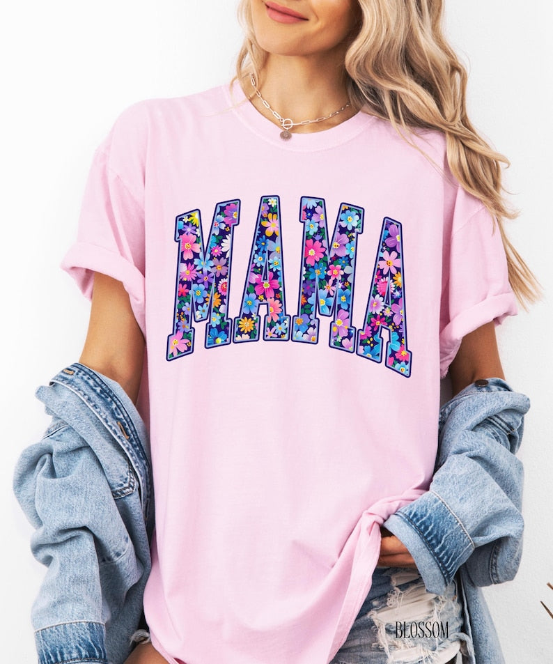 Comfort Colors Floral Mama Shirt