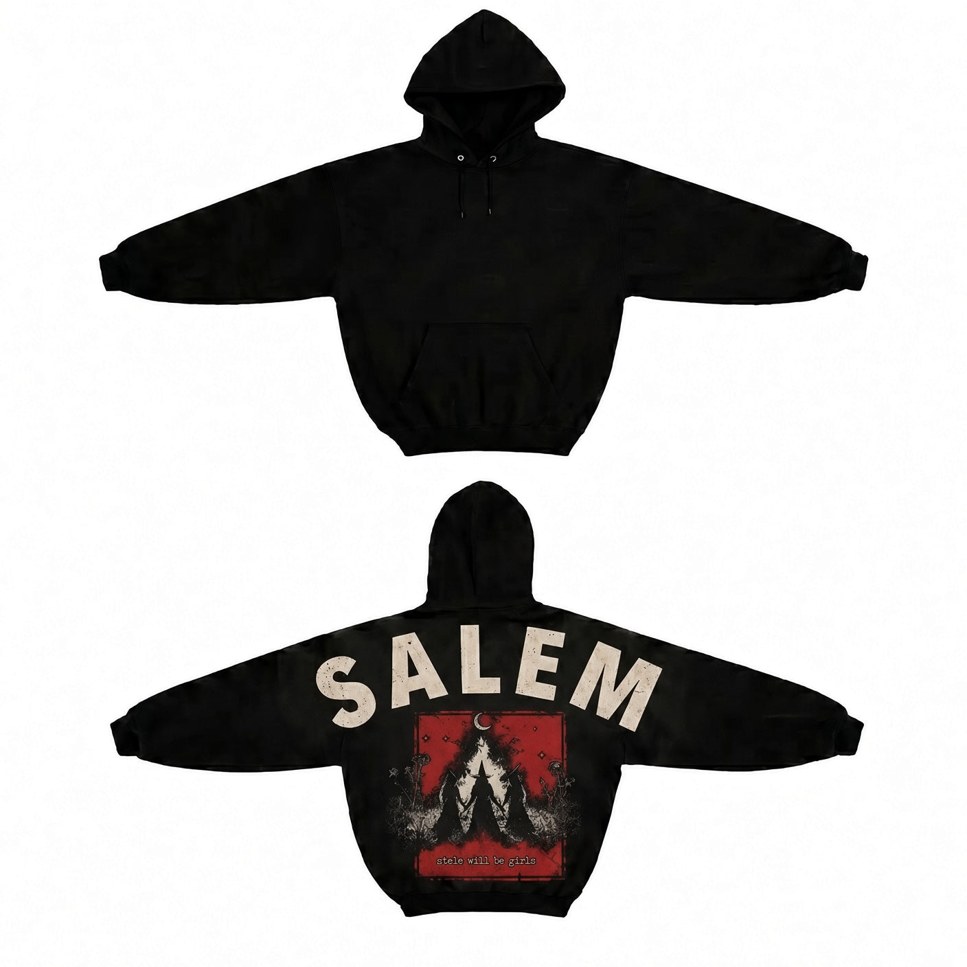 Unisex Halloween Shoulder-to-Shoulder Back Lettering Sweatshirt Hoodie