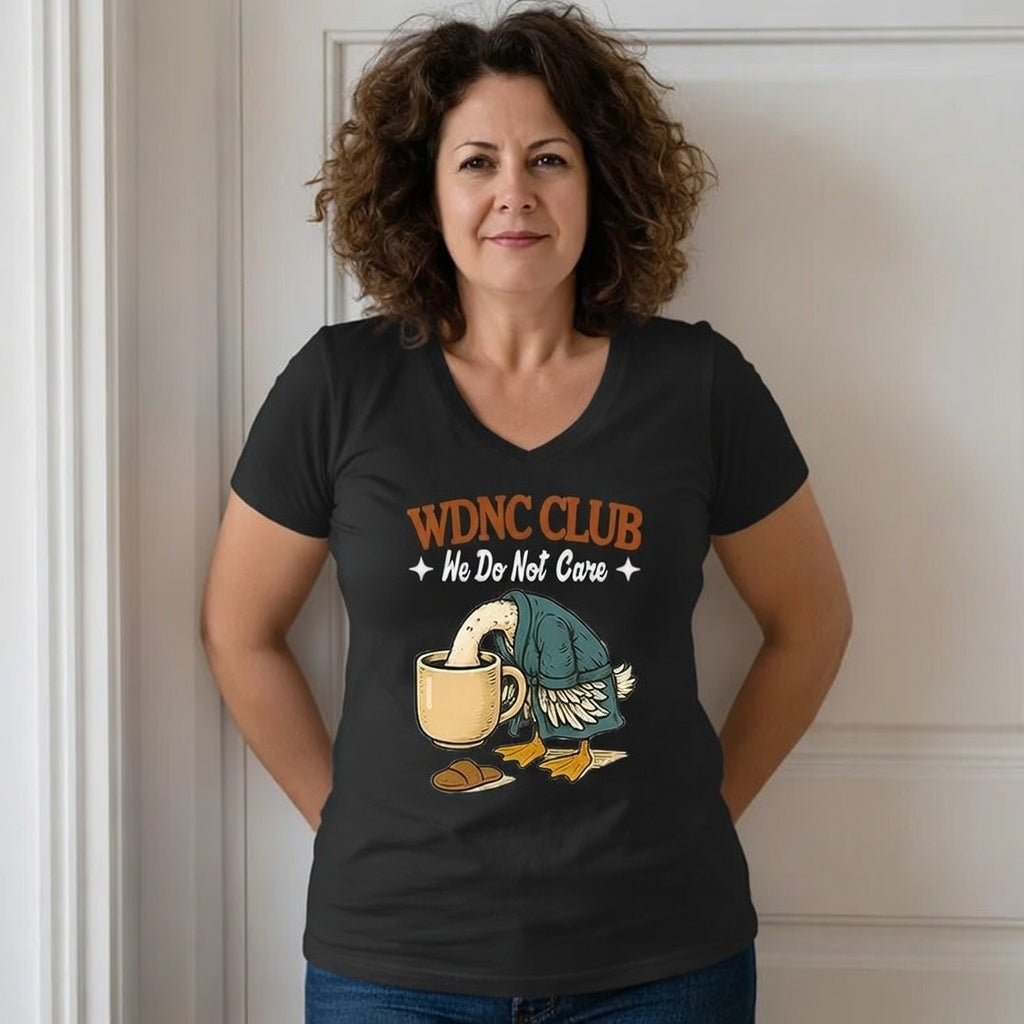 V-Neck Retro Funny Proud Member Of We Do Not Care Menopause Perimenopause Print T-Shirt