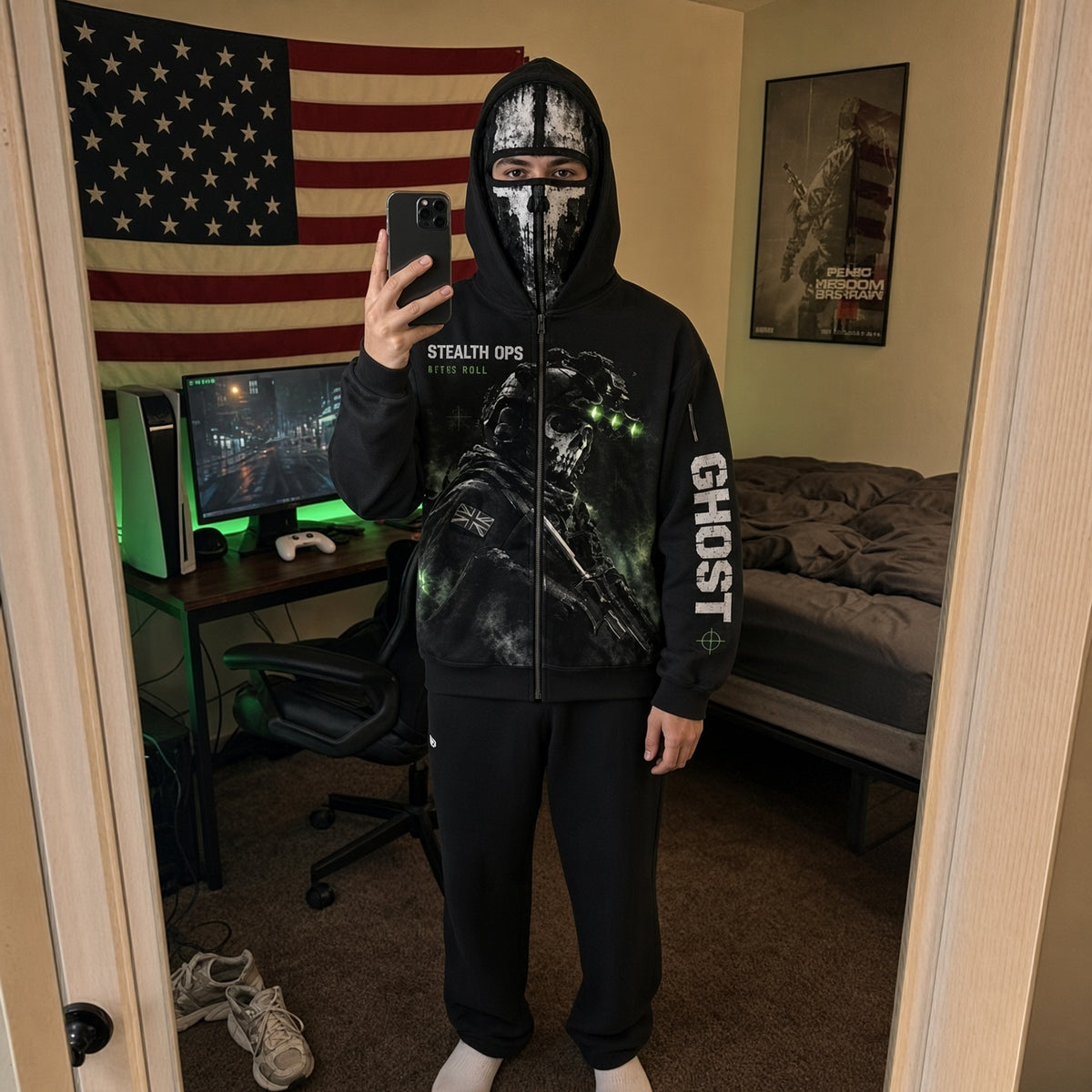 ⏳ Last day to save 50%🖤🔥 Unisex Balaclava Zip-Up Hoodie – Edgy Streetwear Face Cover Sweatshirt 😎🧥